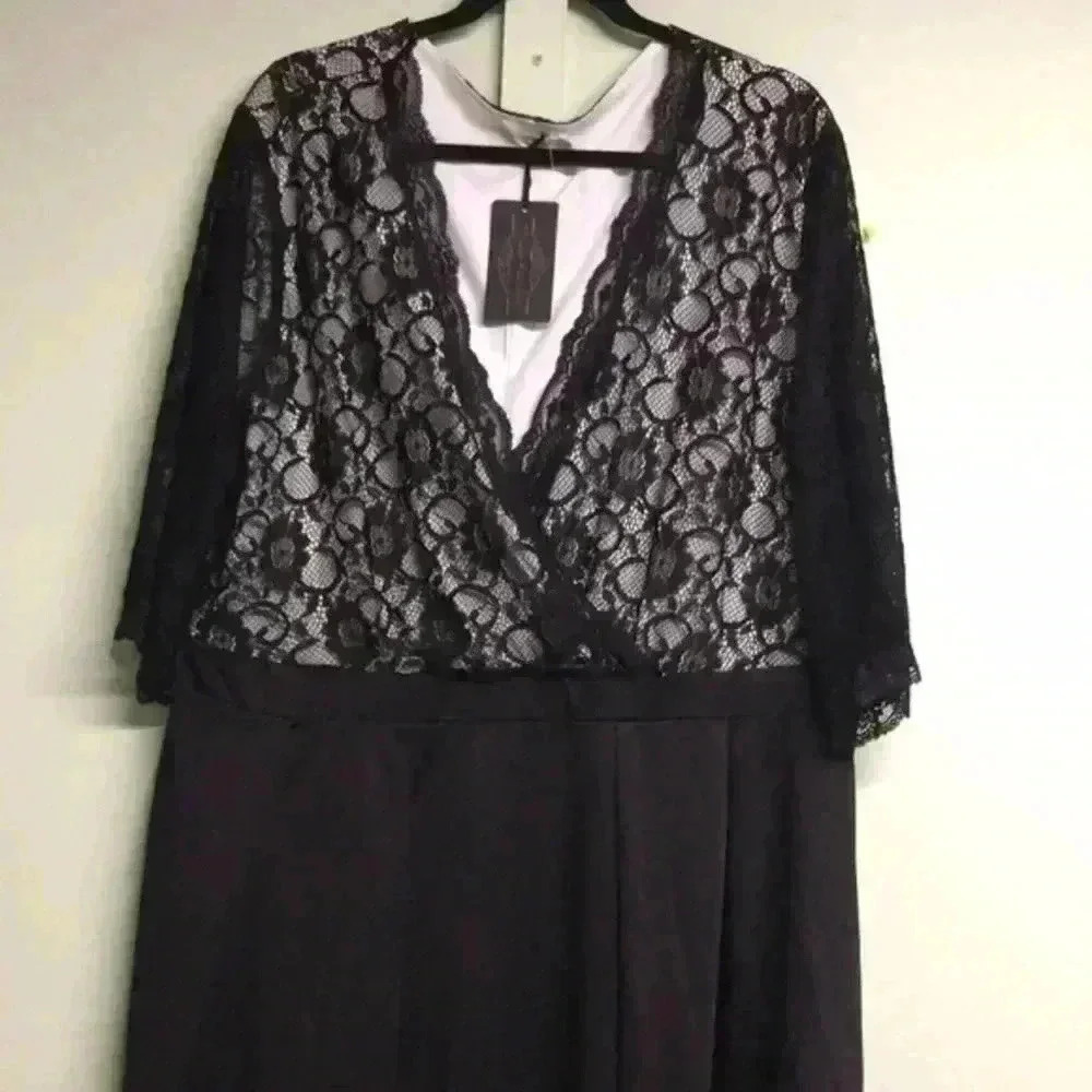 Pinup Fashion Black Lace Dress - Picture 3 of 9